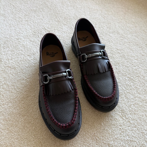Dr Martens Adrian Snaffle Oxblood Pebble Leather Loafers - Picture 1 of 7